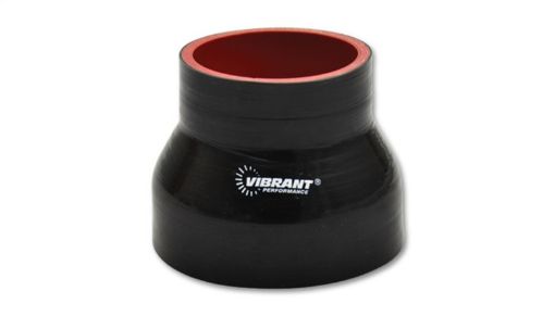 Bild på Vibrant 4 Ply Reinforced Silicone Transition Connector - 3in I.D. x 3.25in I.D. x 3in long (BLACK)