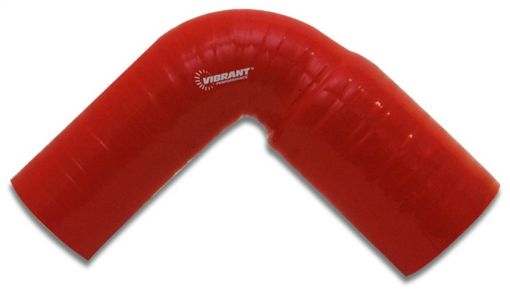 Bild på Vibrant 4 Ply Reinforced Silicone 90 degree Transition Elbow - 2.5in I.D. x 2.75in I.D. (RED)