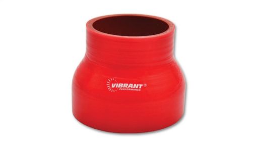 Bild på Vibrant 4 Ply Reinforced Silicone Transition Connector - 1.75in I.D. x 2.5in I.D. x 3in long (RED)