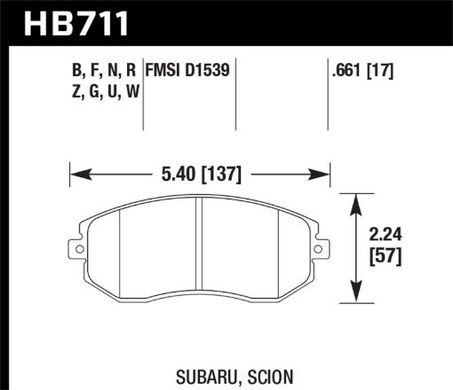 Bild på Hawk DTC - 80 13 Subaru BRZ13 Legacy 2.5i13 Scion FR - S Front Race Brake Pads