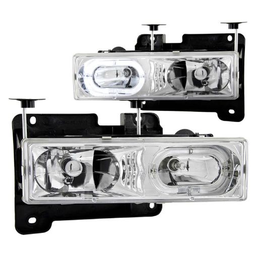 Bild på ANZO 1988 - 1998 Chevrolet C1500 Crystal Headlights Chrome w Halo