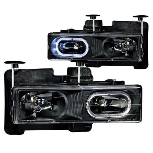 Bild på ANZO 1988 - 1998 Chevrolet C1500 Crystal Headlights Black w Halo