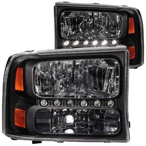 Bild på ANZO 2000 - 2004 Ford Excursion Crystal Headlights Black w LED 1pc