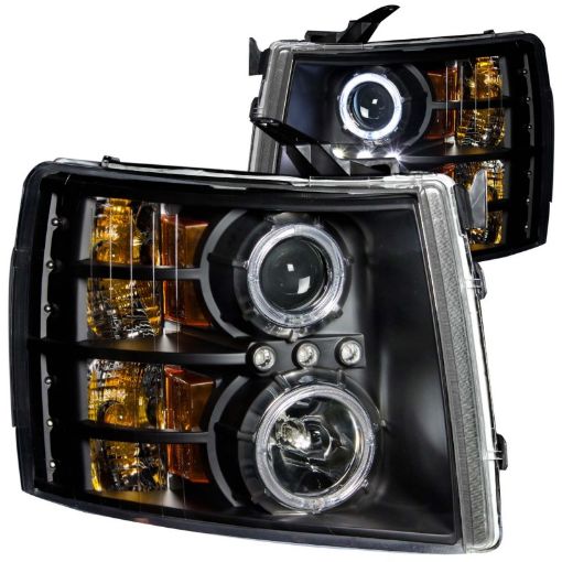 Bild på ANZO 2007 - 2013 Chevrolet Silverado 1500 Projector Headlights w Halo Black