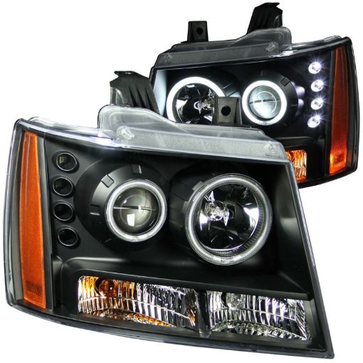 Bild på ANZO 2007 - 2013 Chevrolet Avalanche Projector Headlights w Halo Black (CCFL)