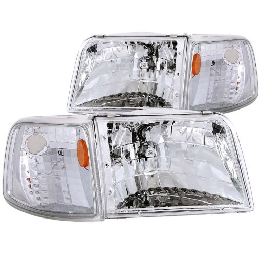 Bild på ANZO 1993 - 1997 Ford Ranger Crystal Headlights Chrome w Corner Lights 2pc