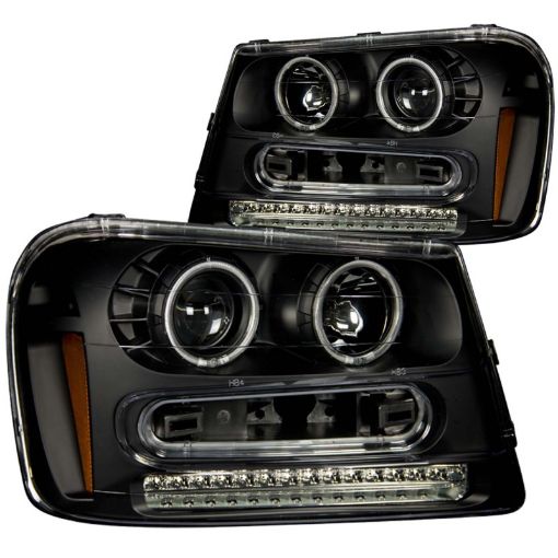 Bild på ANZO 2002 - 2009 Chevrolet Trailblazer Projector Headlights w Halo Black