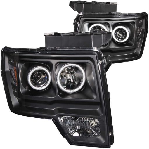 Bild på ANZO 2009 - 2014 Ford F - 150 Projector Headlights w Halo Black (CCFL)