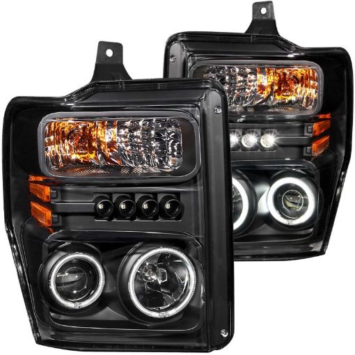 Bild på ANZO 2008 - 2010 Ford F - 250 Projector Headlights w Halo Black (CCFL)