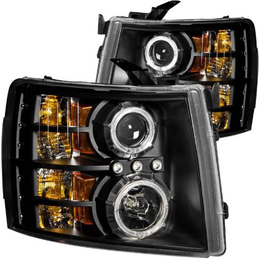 Bild på ANZO 2007 - 2013 Chevrolet Silverado 1500 Projector Headlights w Halo Black