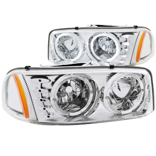 Bild på ANZO 1999 - 2006 Gmc Sierra 1500 Crystal Headlights w Halo and LED Chrome