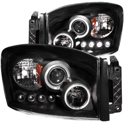 Bild på ANZO 2006 - 2008 Dodge Ram 1500 Projector Headlights w Halo Black