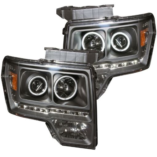 Bild på ANZO 2009 - 2014 Ford F - 150 Projector Headlights w Halo Black (CCFL) G2