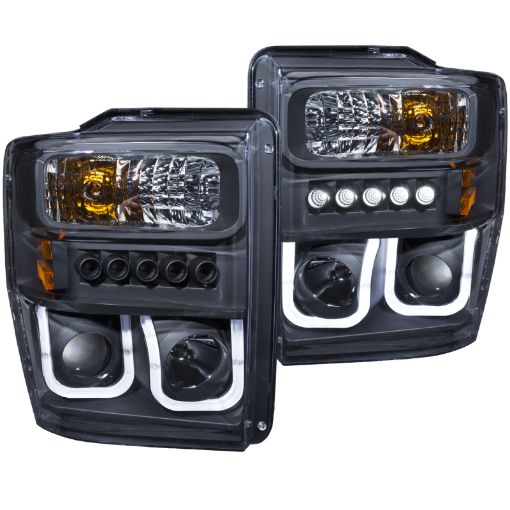 Bild på ANZO 2008 - 2010 Ford F - 250 Projector Headlights w U - Bar Black