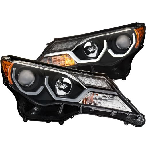 Bild på ANZO 2013 - 2015 Toyota Rav4 Projector Headlights w Plank Style Design Black