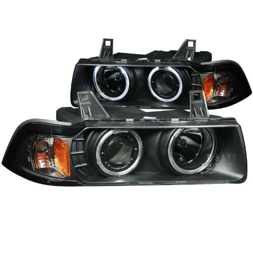 Bild på ANZO 1992 - 1998 BMW 3 Series E36 Projector Headlights w Halo Black (CCFL) G2