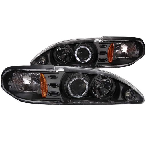 Bild på ANZO 1994 - 1998 Ford Mustang Projector Headlights w Halo Black 1pc