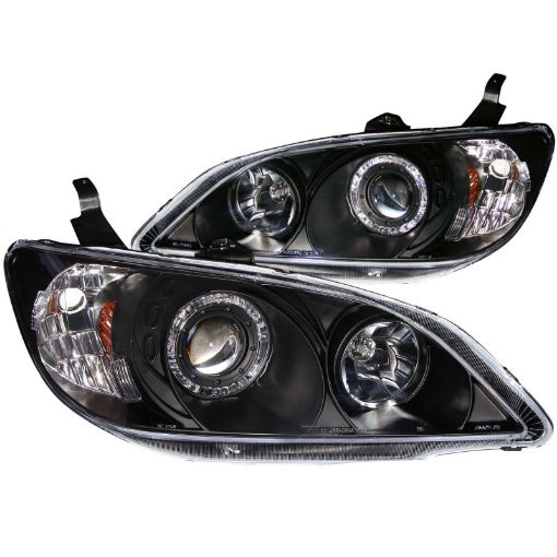 Bild på ANZO 2004 - 2005 Honda Civic Projector Headlights w Halo Black