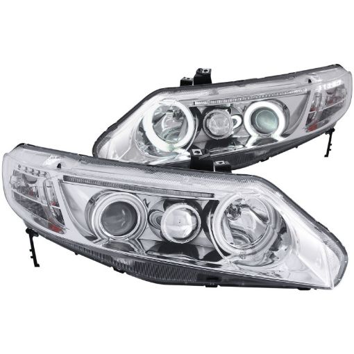 Bild på ANZO 2006 - 2011 Honda Civic Projector Headlights w Halo Chrome (CCFL)