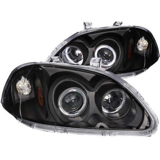 Bild på ANZO 1996 - 1998 Honda Civic Projector Headlights w Halo Black