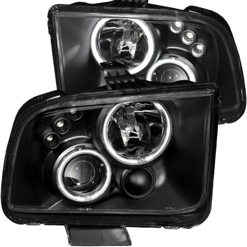 Bild på ANZO 2005 - 2009 Ford Mustang Projector Headlights w Halo Black