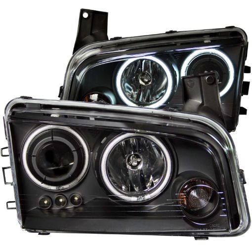 Bild på ANZO 2006 - 2010 Dodge Charger Projector Headlights w Halo Chrome (CCFL)