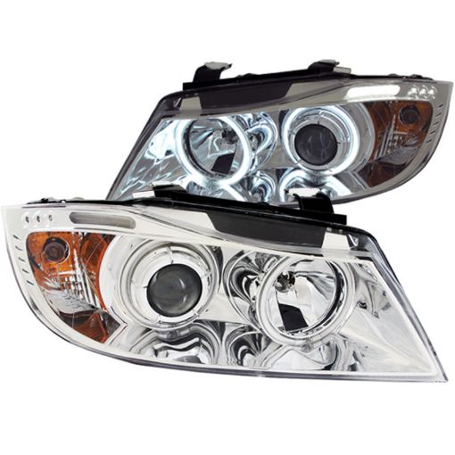 Bild på ANZO 2006 - 2008 BMW 3 Series E90 - E91 Projector Headlights w Halo w LED Bar Chrome (CCFL)