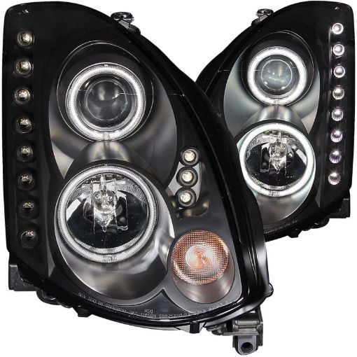 Bild på ANZO 2003 - 2007 Infiniti G35 Projector Headlights w Halo Black (CCFL) (HID Compatible)