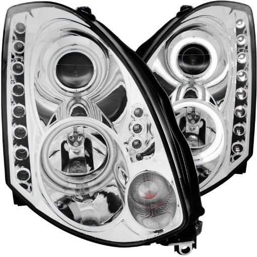 Bild på ANZO 2003 - 2007 Infiniti G35 Projector Headlights w Halo Chrome (CCFL) (HID Compatible)