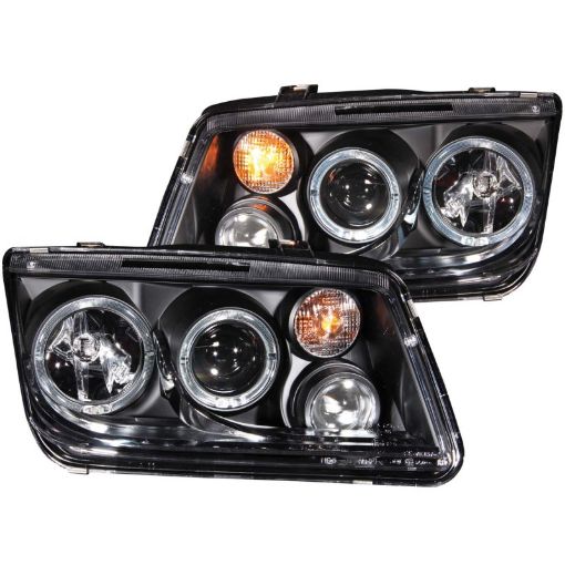 Bild på ANZO 1999 - 2005 Volkswagen Jetta Projector Headlights w Halo Black (CCFL)