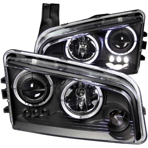 Bild på ANZO 2006 - 2010 Dodge Charger Projector Headlights w Halo Black