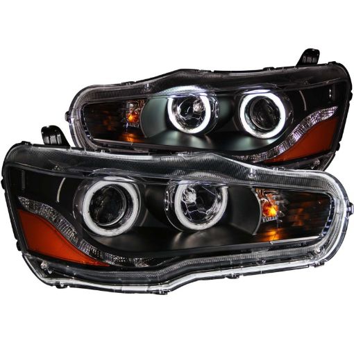 Bild på ANZO 2008 - 2015 Mitsubishi Lancer Projector Headlights w Halo Black (CCFL)