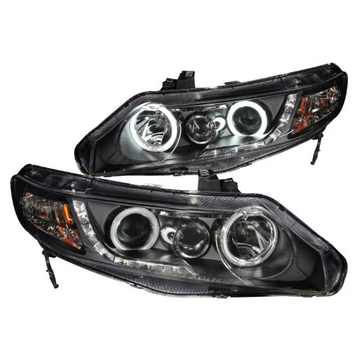 Bild på ANZO 2006 - 2011 Honda Civic Projector Headlights w Halo Black (CCFL)