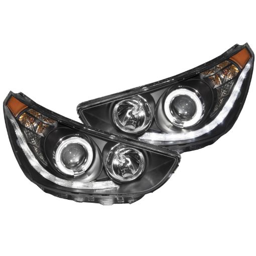 Bild på ANZO 2012 - 2013 Hyundai Accent Projector Headlights w Halo Black (CCFL)