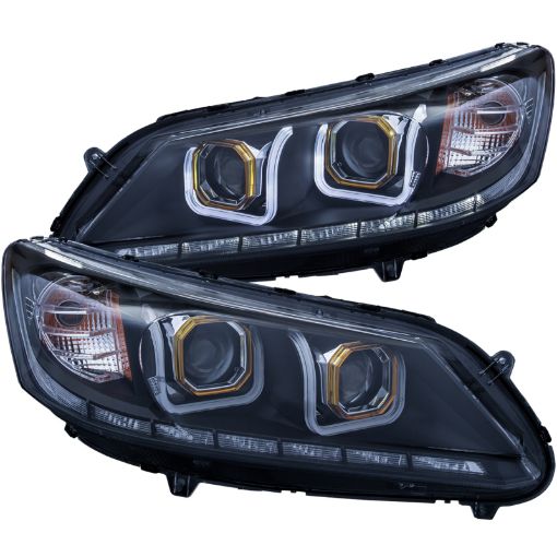 Bild på ANZO 2013 - 2015 Honda Accord Projector Headlights w U - Bar Black