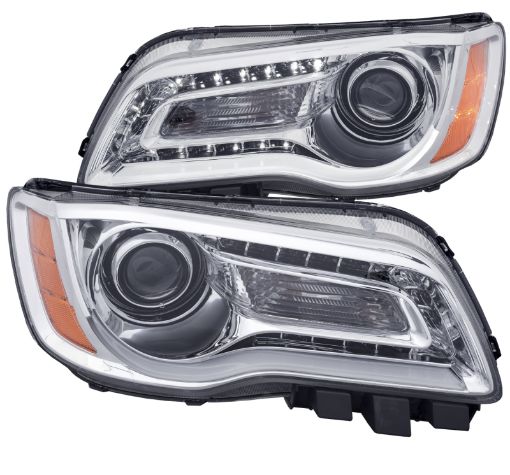 Bild på ANZO 2011 - 2014 Chrysler 300 Projector Headlights w Plank Style Design Chrome