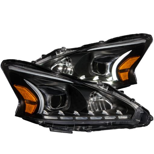 Bild på ANZO 2013 - 2014 Nissan Altima Projector Headlights w Plank Style Design Black