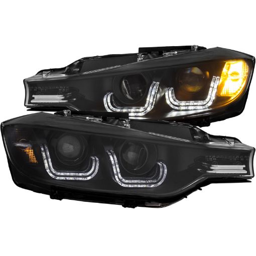 Bild på ANZO 2012 - 2015 BMW 3 Series Projector Headlights w U - Bar Black