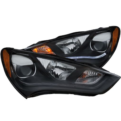 Bild på ANZO 2013 - 2015 Hyundai Genesis Projector Headlights w Plank Style Design Black (HID Compatible)