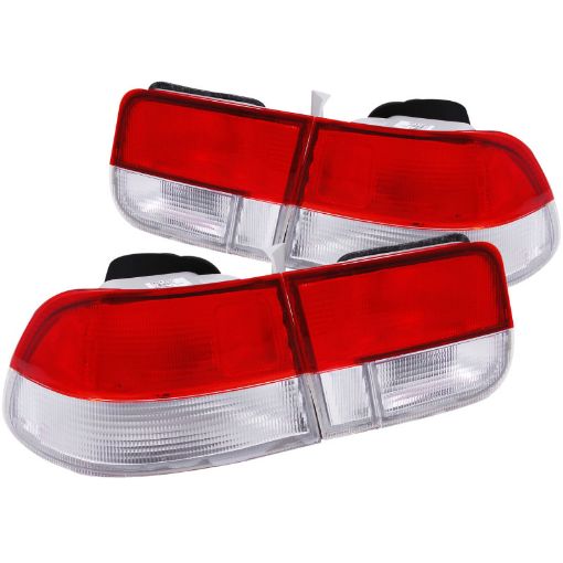 Bild på ANZO 1996 - 2000 Honda Civic Taillights RedClear - OEM 4pc