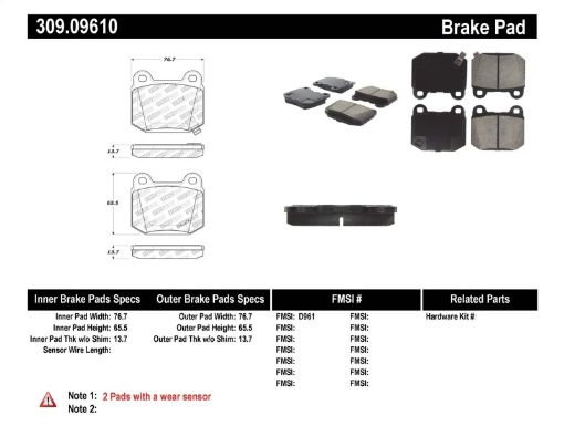 Bild på StopTech Performance ST - 22 2 - Piston Rear Caliper Brake Pads