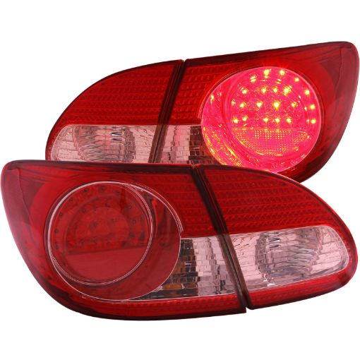 Bild på ANZO 2003 - 2008 Toyota Corolla LED Taillights Red Clear 4pc