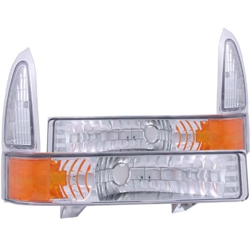 Bild på ANZO 2000 - 2004 Ford Excursion Euro Parking Lights Chrome w Amber Reflector