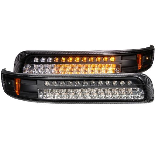 Bild på ANZO 1999 - 2002 Chevrolet Silverado 1500 LED Parking Lights Black w Amber Reflector