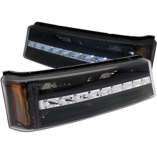 Bild på ANZO 2003 - 2006 Chevrolet Silverado 1500 LED Parking Lights Black w Amber Reflector