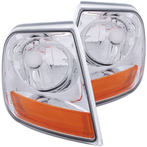 Bild på ANZO Corner Lights 1997 - 2003 Ford F - 150 HARLEY - DAVIDSON Style Corner Lights Chrome w Amber Rflct