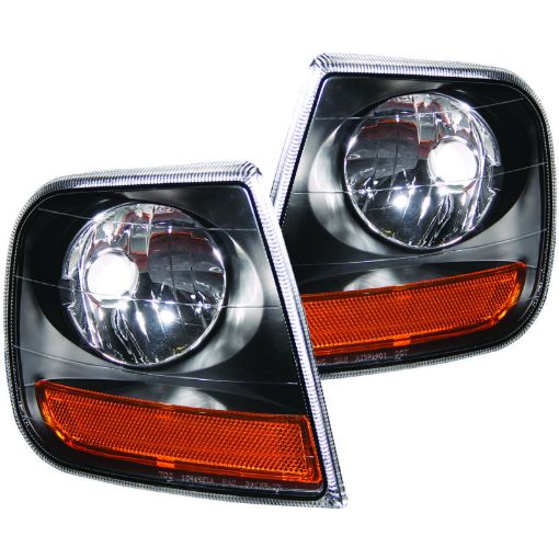 Bild på ANZO Corner Lights 1997 - 2003 Ford F - 150 HARLEY DAVIDSON Style Corner Lights Black w Amber Reflector