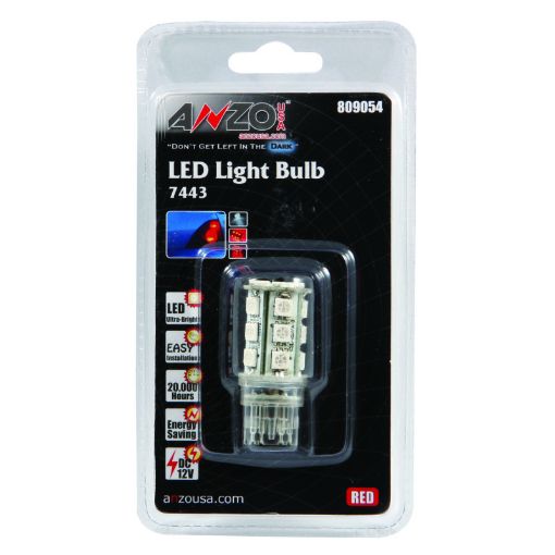 Bild på ANZO LED Bulbs Universal 7443 Red - 18 LEDs 1 34in Tall