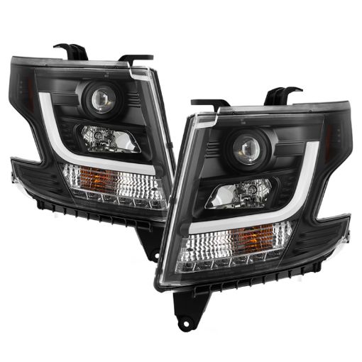 Bild på Spyder Chevy Tahoe Suburban 2015 - 2016 Projector Headlights - DRL LED - Black PRO - YD - CTA15 - DRL - BK