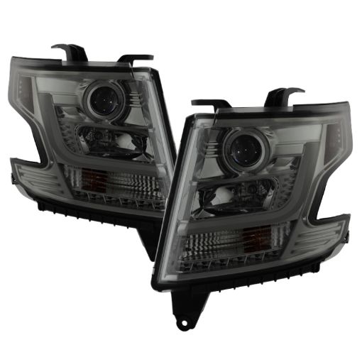 Bild på Spyder Chevy Tahoe Suburban 2015 - 2016 Projector Headlights - DRL LED - Smoke PRO - YD - CTA15 - DRL - SM